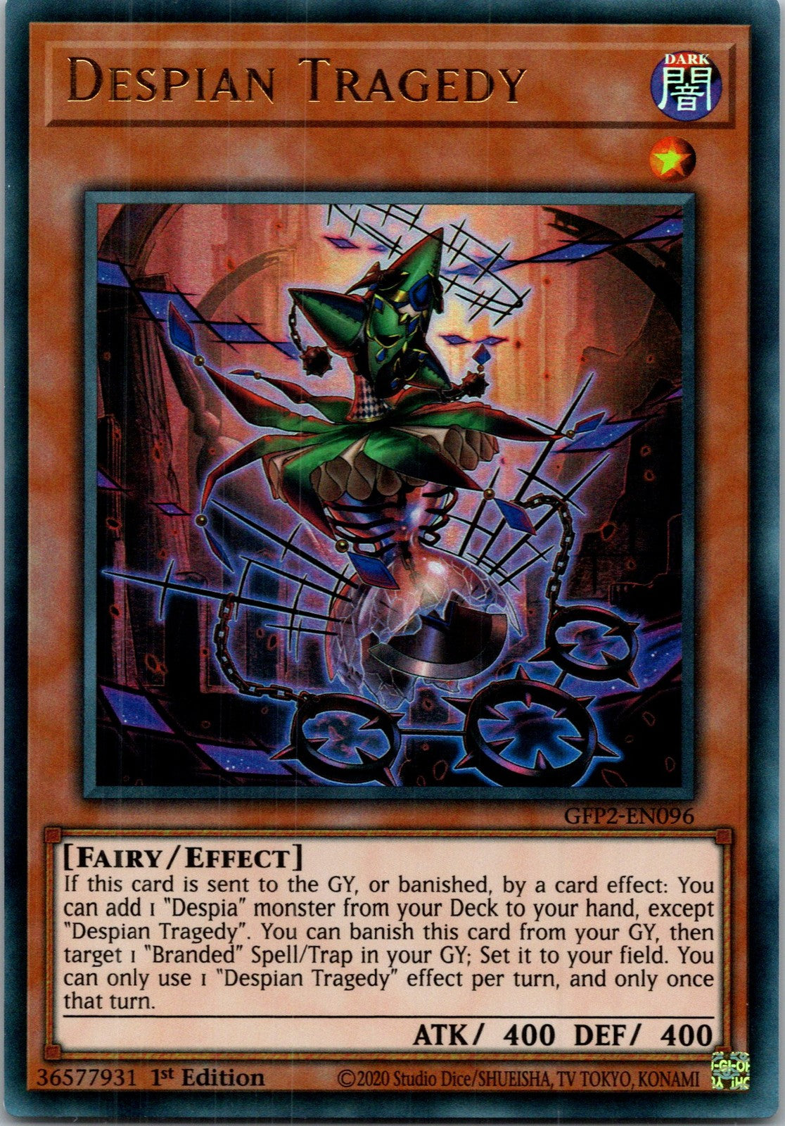 Yugioh Despian Tragedy GFP2-EN096 1st Edition Ultra Rare NM