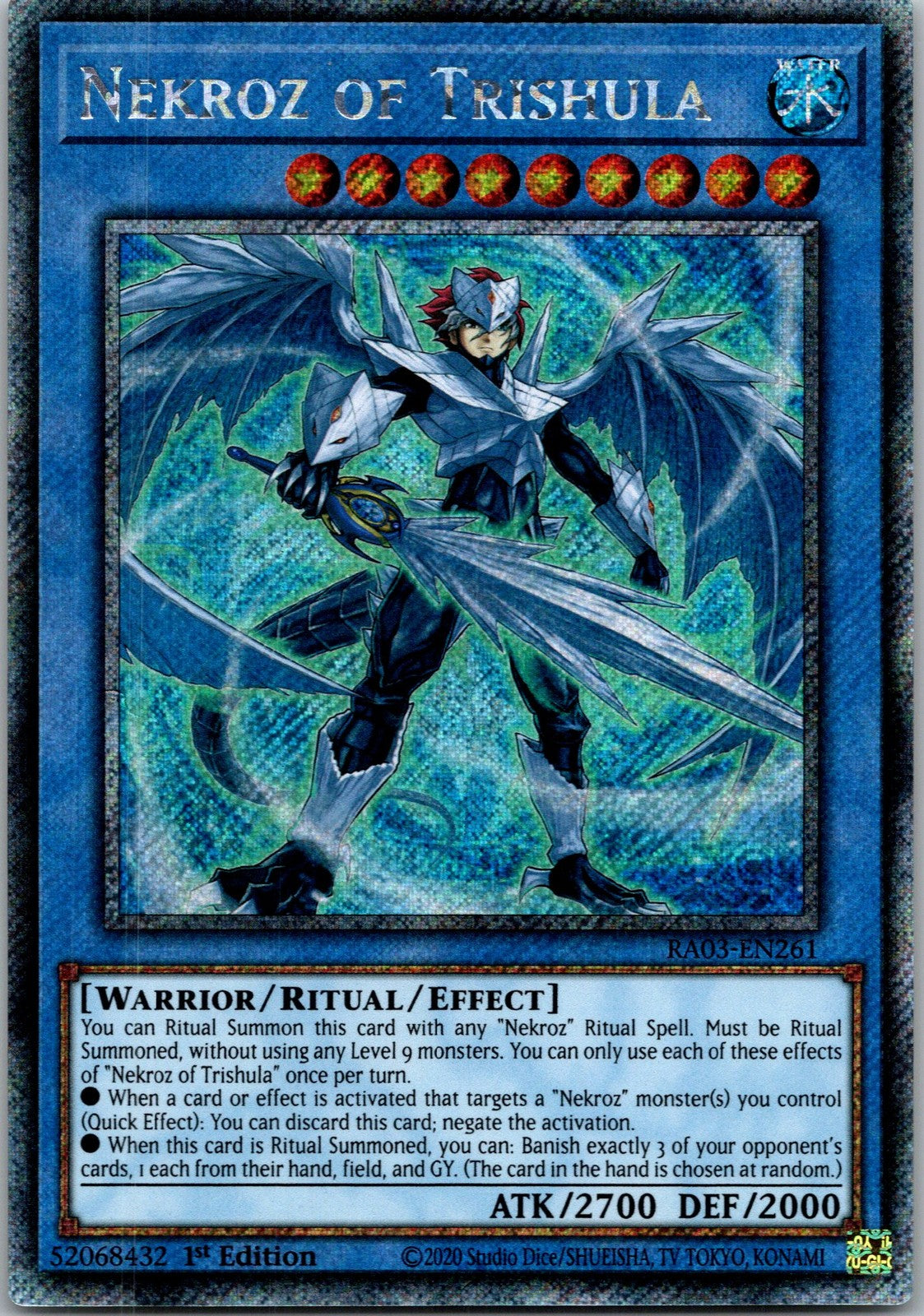 Yugioh Nekroz of Trishula RA03-EN261 1st Edition Platinum Secret Rare NM