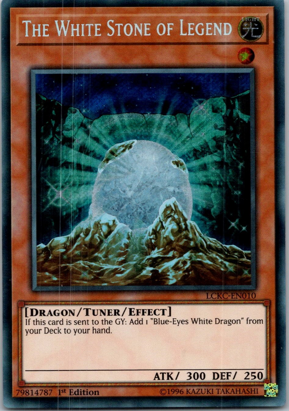 Yugioh The White Stone of Legend LCKC-EN010 1st Edition Secret Rare NM