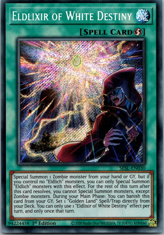 Yugioh Eldlixir of White Destiny SESL-EN030 1st Edition Secret Rare NM