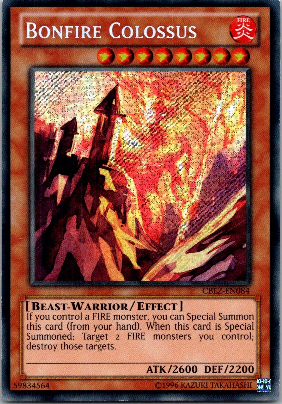 Yugioh Bonfire Colossus CBLZ-EN084 Secret Rare NM