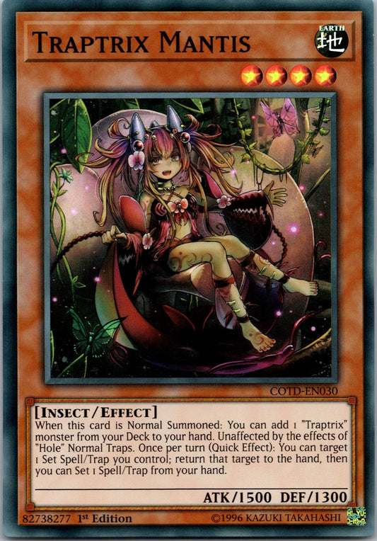Yugioh Traptrix Mantis COTD-EN030 1st Edition Super Rare NM