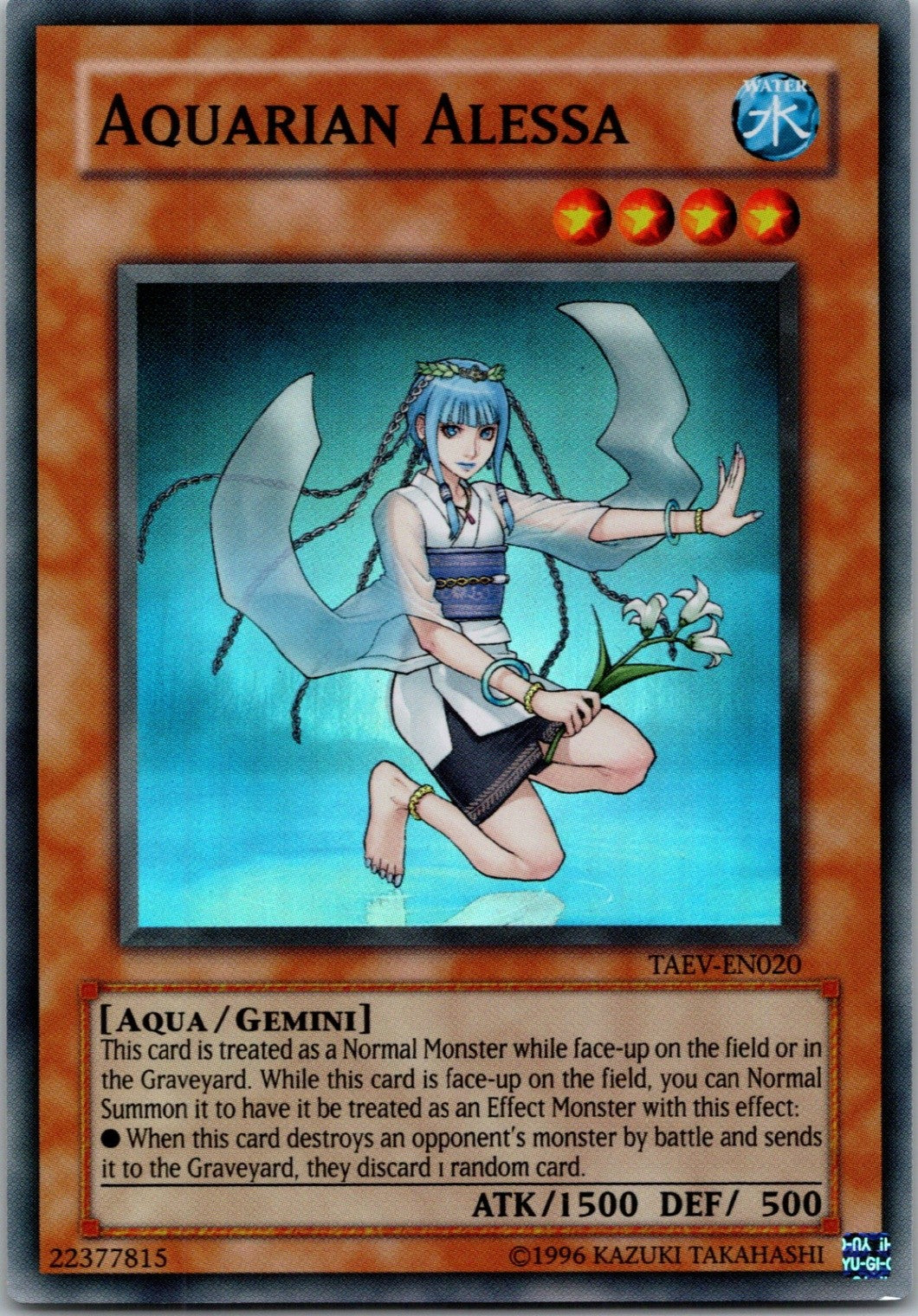 Yugioh Aquarian Alessa TAEV-EN020 Super Rare NM