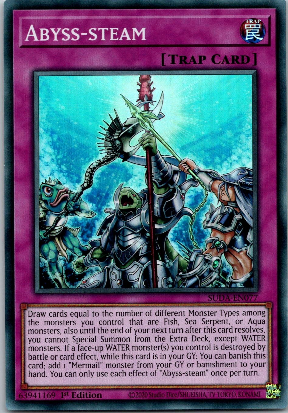 Yugioh Abyss-steam SUDA-EN077 1st Edition Super Rare NM