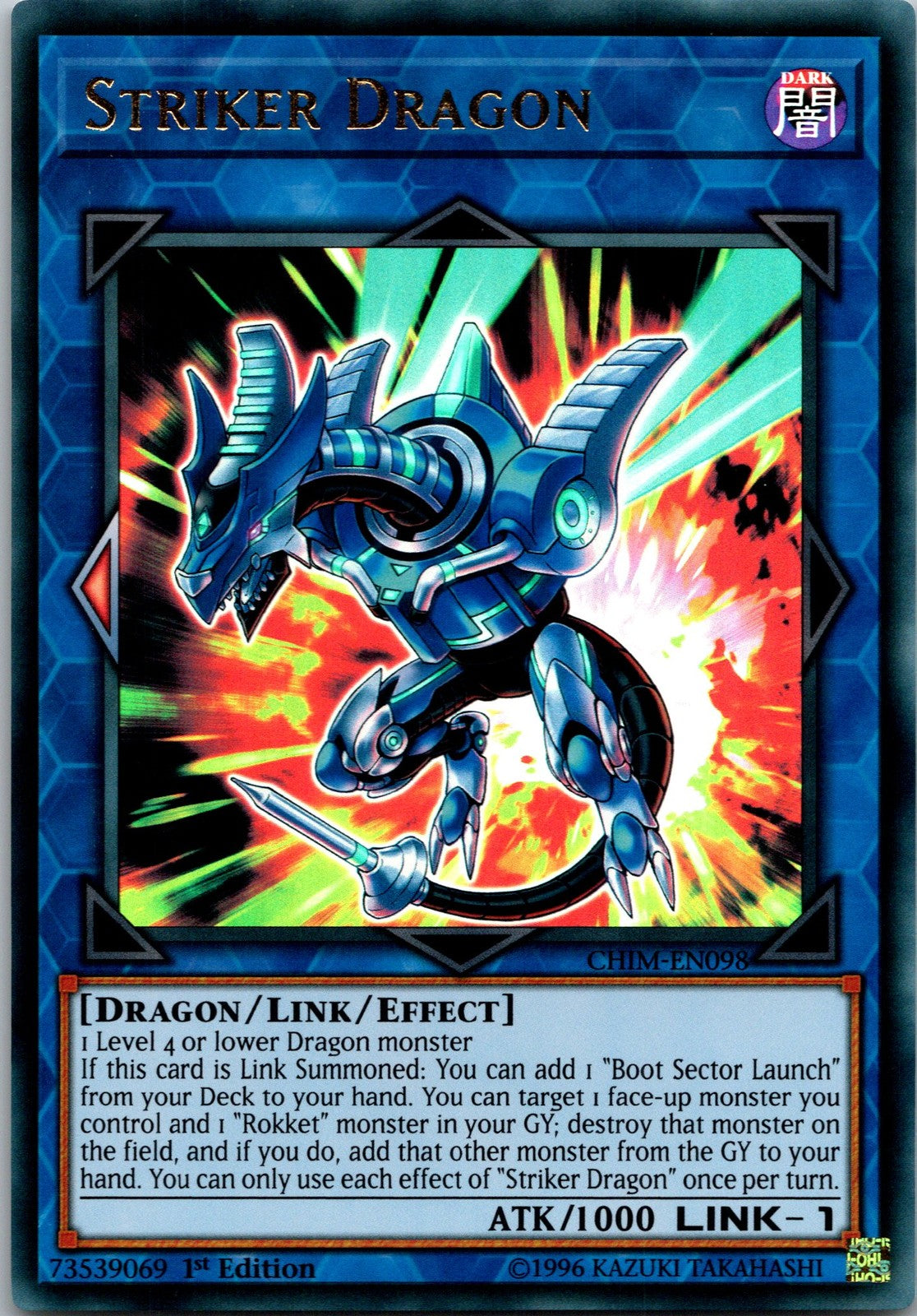 Yugioh Striker Dragon CHIM-EN098 1st Edition Ultra Rare NM