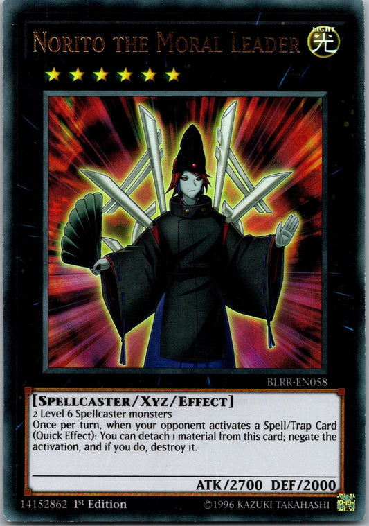 Yugioh Norito the Moral Leader BLRR-EN058 1st Edition Ultra Rare NM