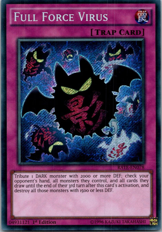 Yugioh Full Force Virus RATE-EN078 1st Edition Secret Rare NM