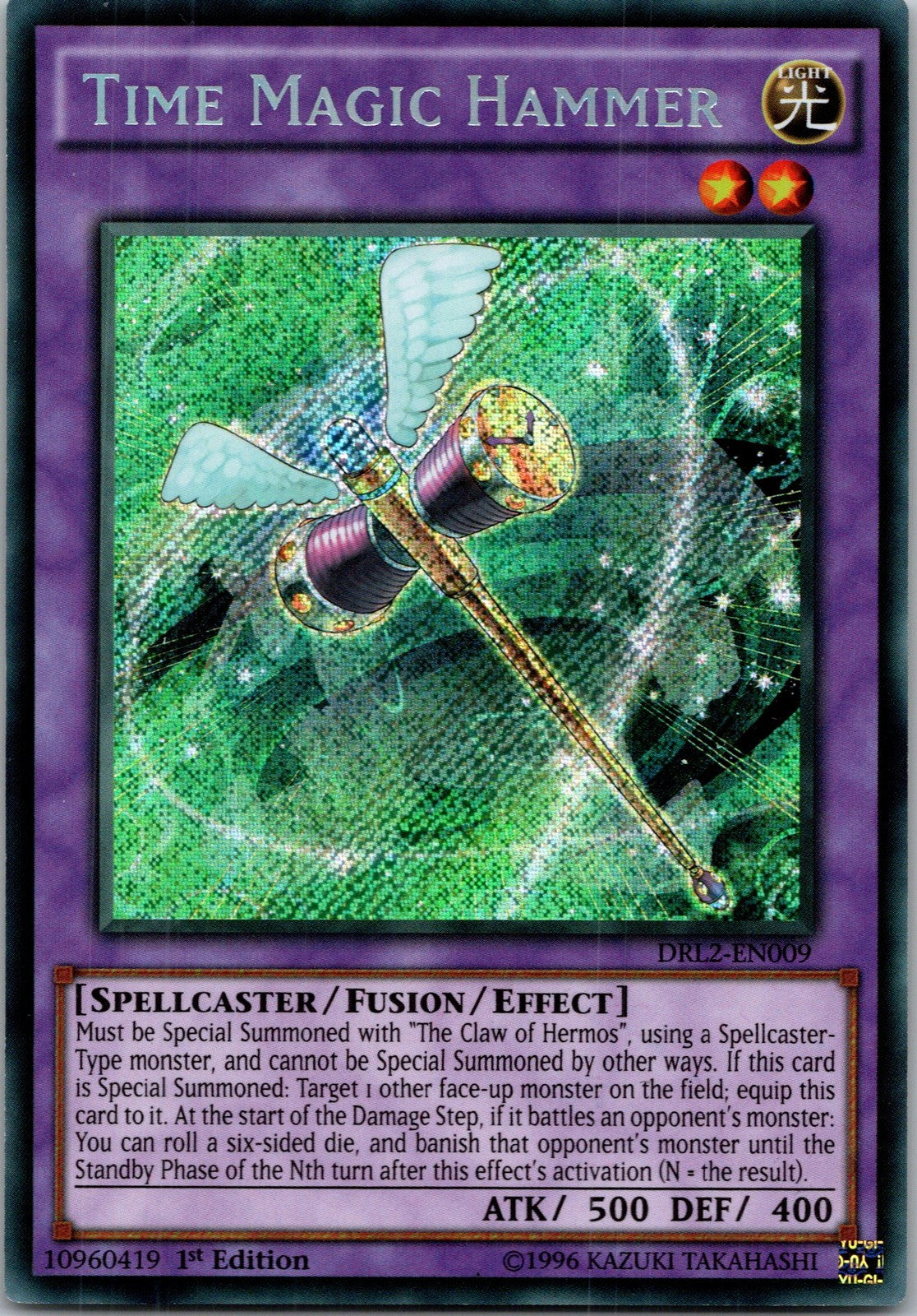 Yugioh Time Magic Hammer DRL2-EN009 1st Edition Secret Rare NM