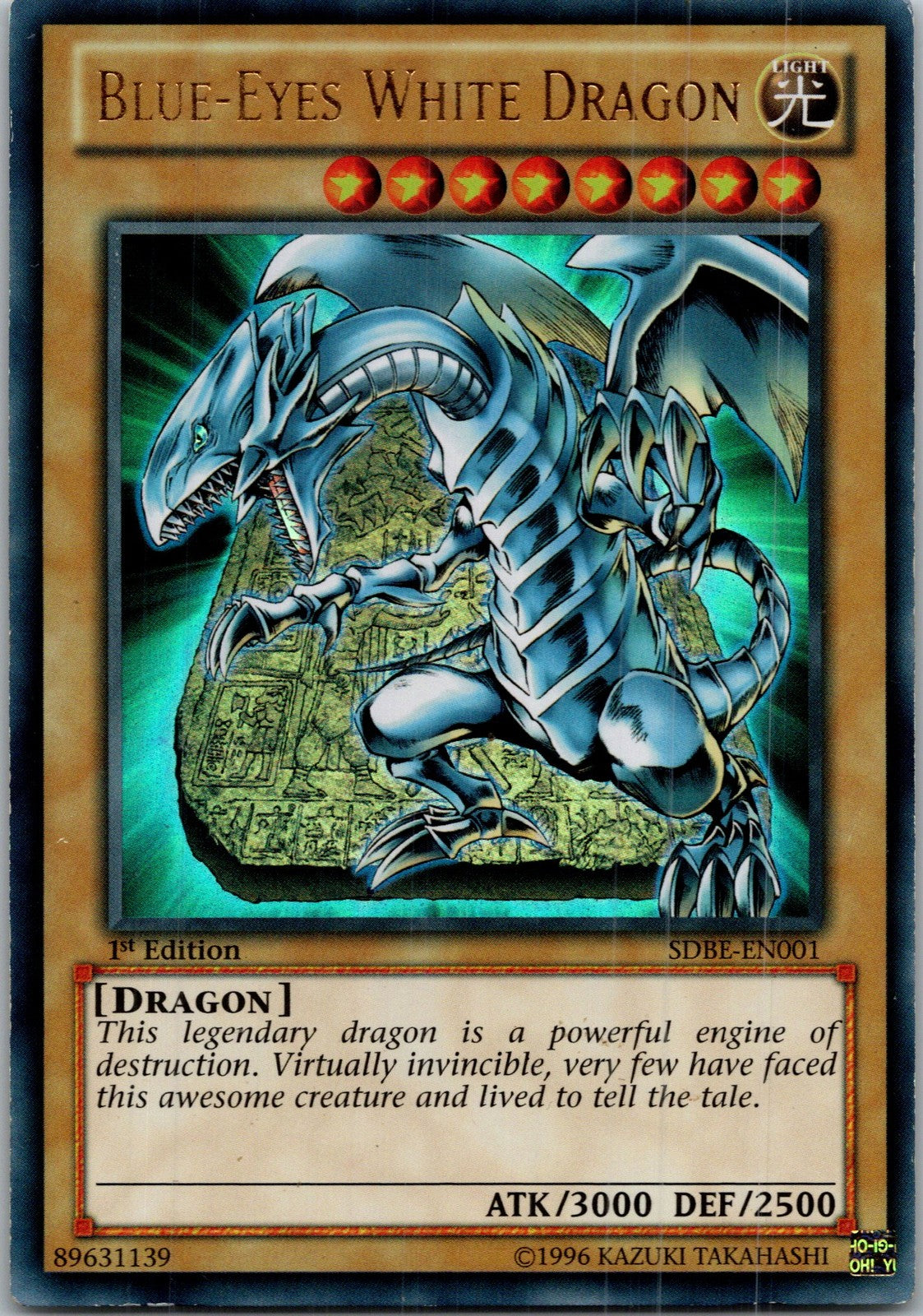 Yugioh Blue-Eyes White Dragon SBDE-EN001 1st Edition Ultra Rare NM