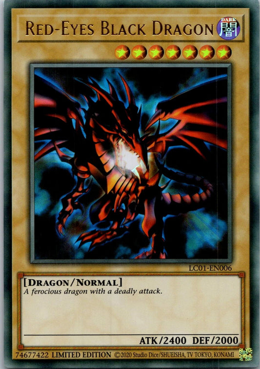 Yugioh Red-Eyes Black Dragon 25th LC01-EN006 Limited Edition Ultra Rare NM