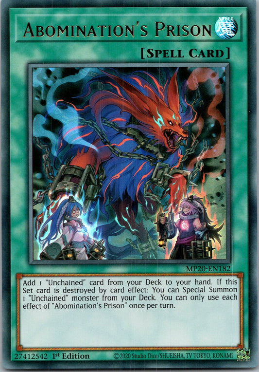 Yugioh Abomination's Prison MP20-EN182 1st Edition Ultra Rare NM
