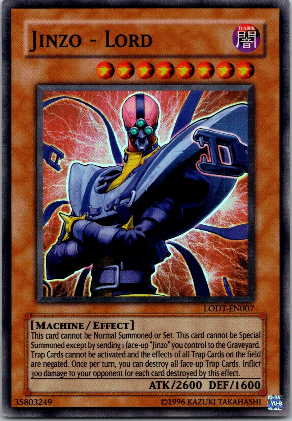 Yugioh Jinzo - Lord LODT-EN007 OG Print Super Rare NM