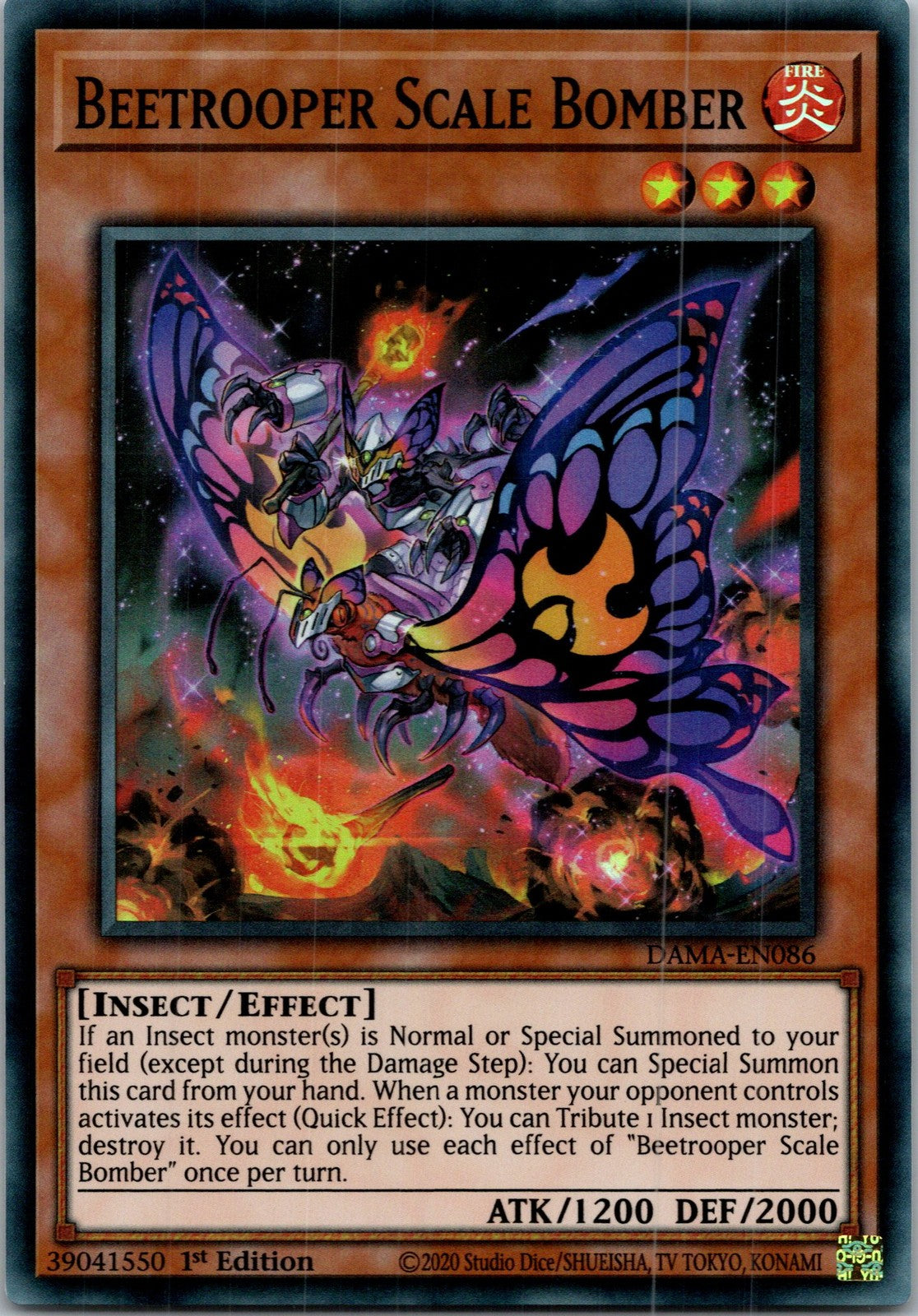Yugioh Beetrooper Scale Bomber DAMA-EN086 1st Edition Super Rare NM