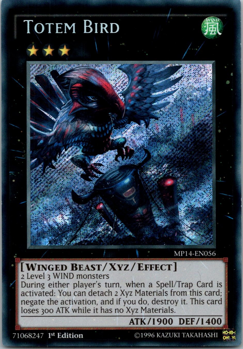 Yugioh Totem Bird MP14-EN056 1st Edition Secret Rare NM