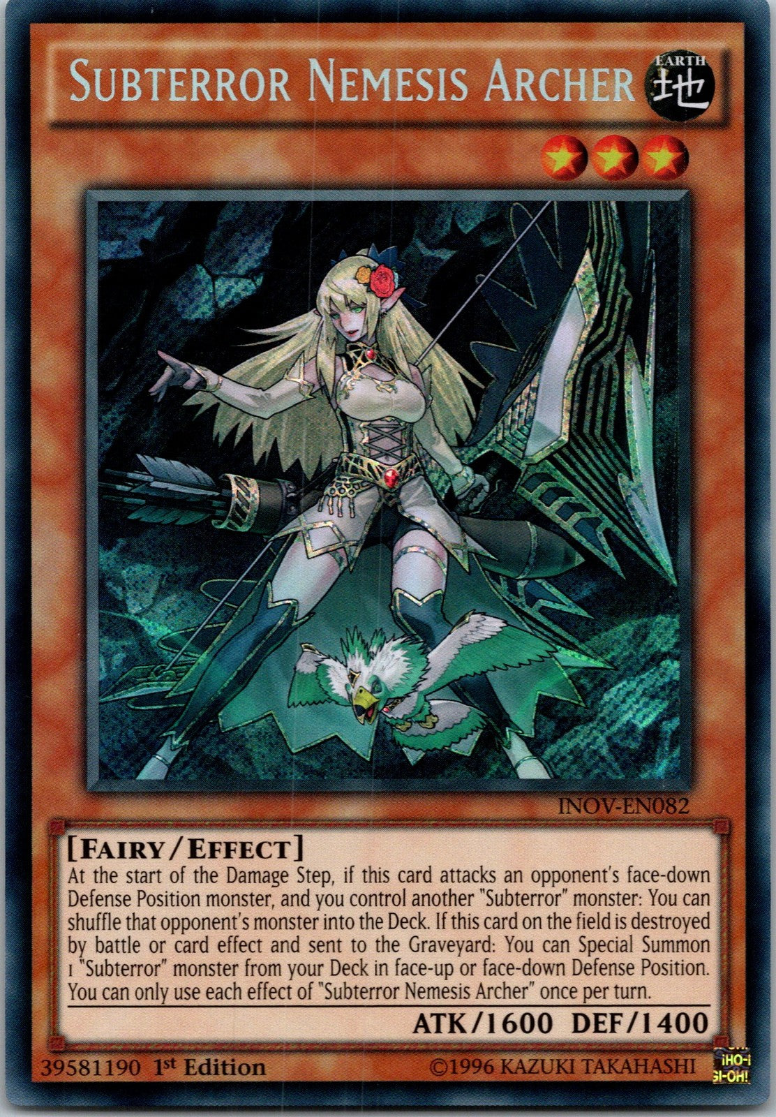 Yugioh Subterror Nemesis Archer INOV-EN082 1st Edition Secret Rare NM
