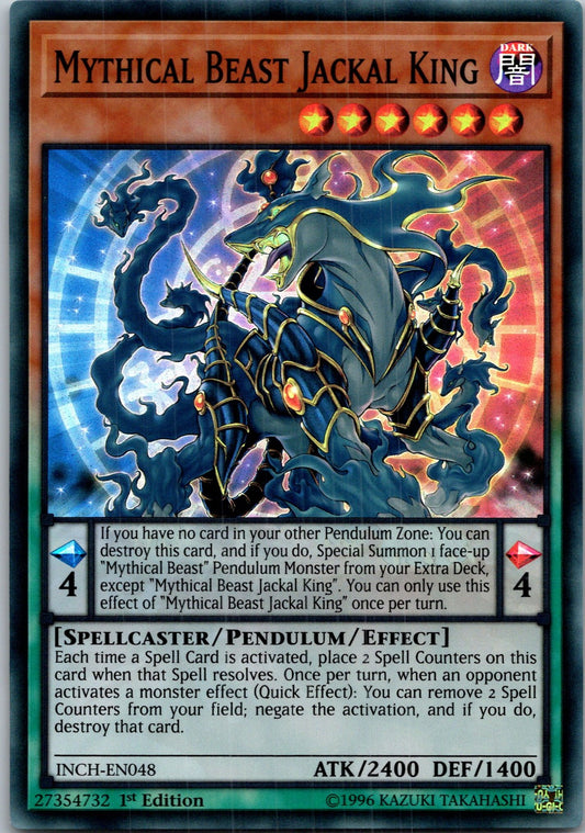 Yugioh Mythical Beast Jackal King INCH-EN048 1st Edition Super Rare NM