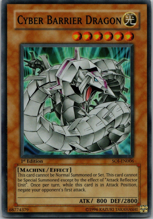 Yugioh Cyber Barrier Dragon SOI-EN006 1st Edition Super Rare NM
