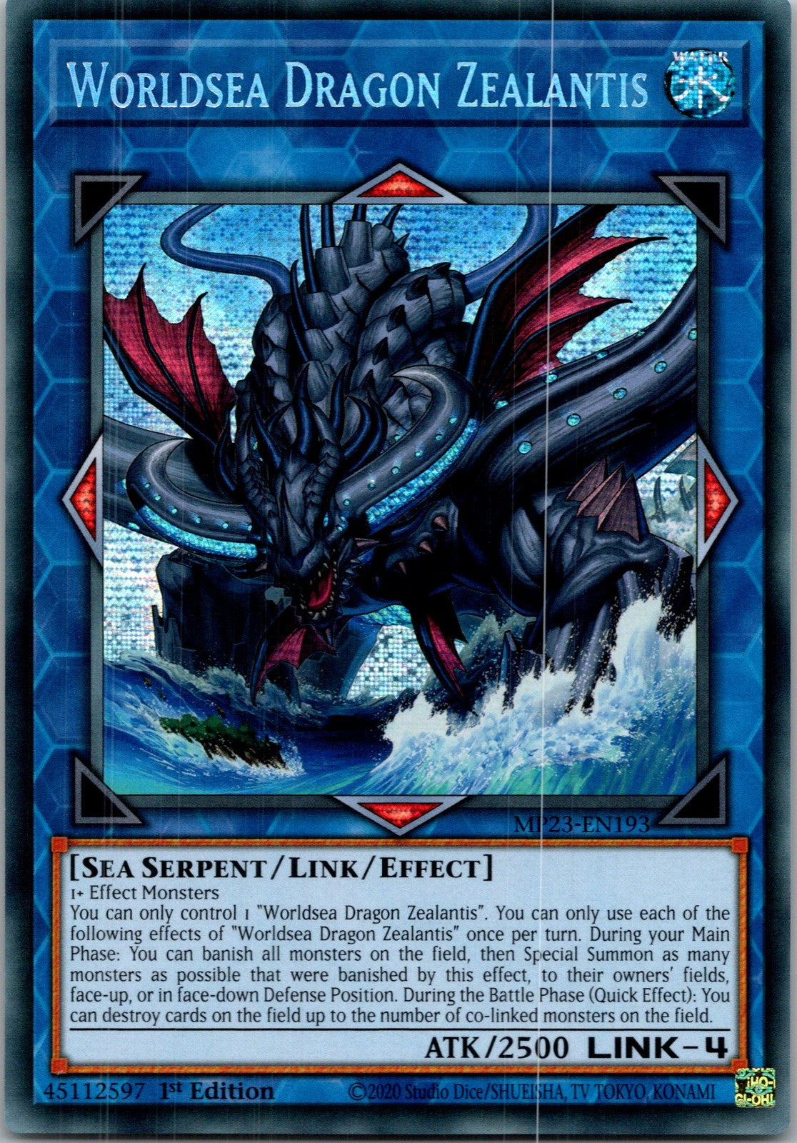 Yugioh Worldsea Dragon Zealantis MP23-EN193 1st Edition Prismatic Secret Rare NM