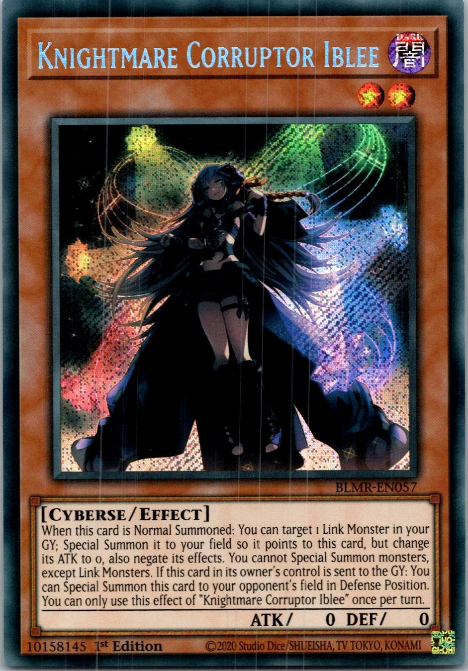 Yugioh Knightmare Corruptor Iblee BLMR-EN057 1st Edition Secret Rare NM