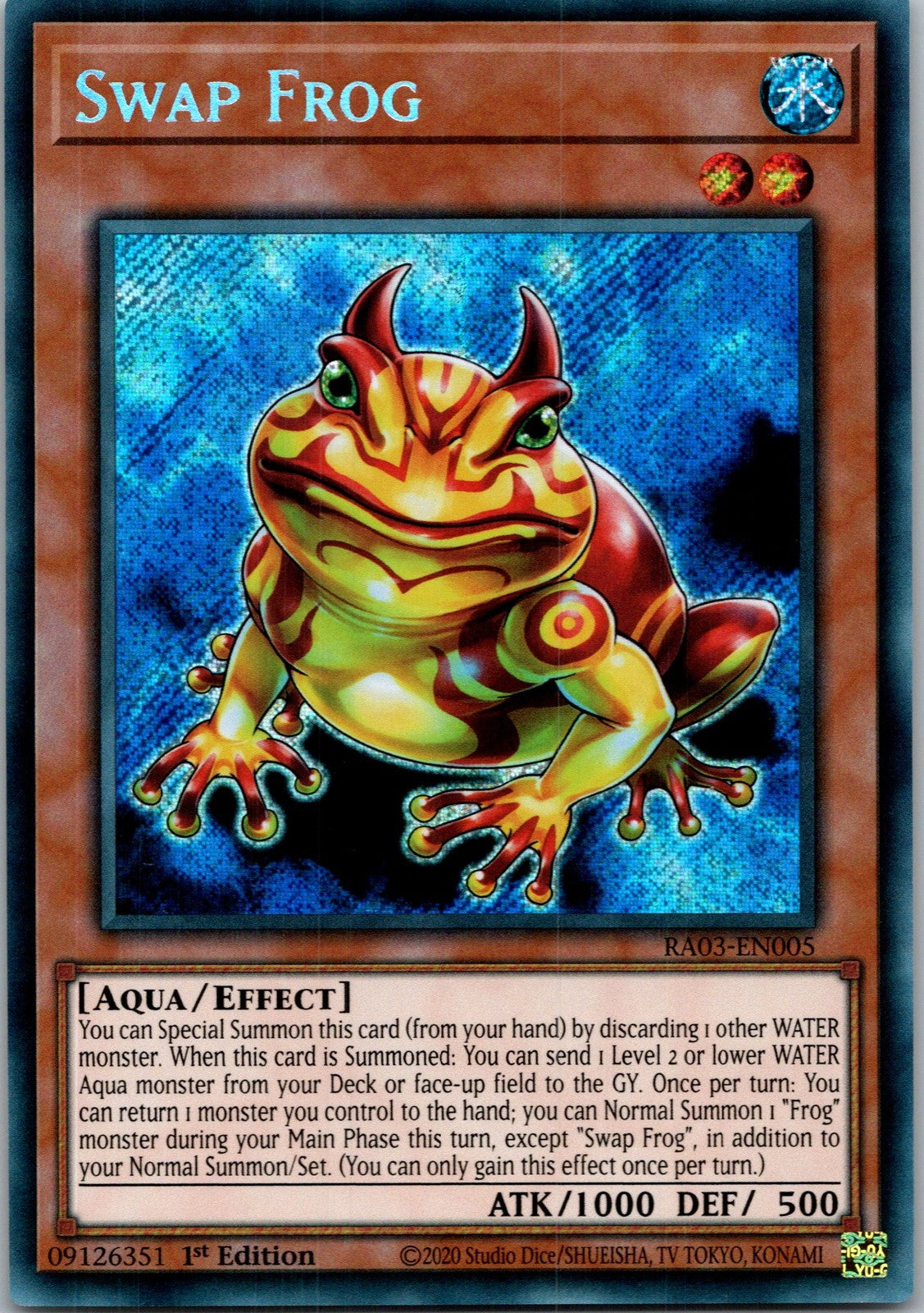 Yugioh Swap Frog (Secret Rare) RA03-EN005 1st Edition Secret Rare NM
