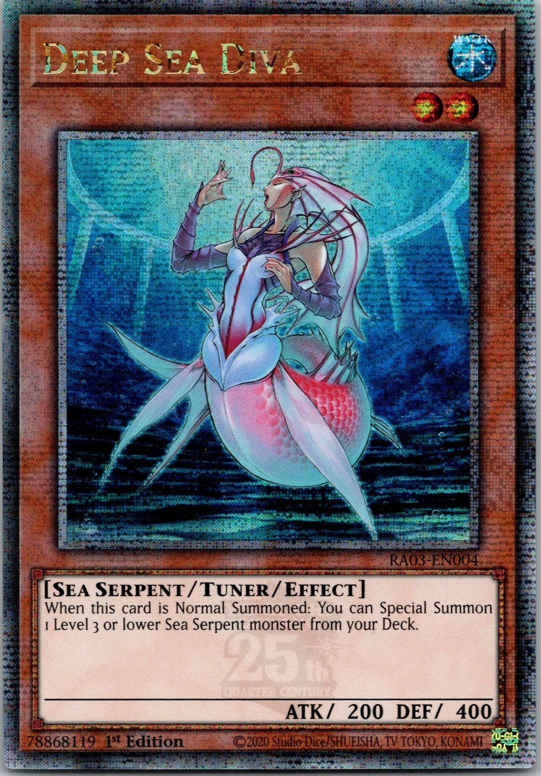 Yugioh Deep Sea Diva RA03-EN004 1st Edition Quarter Century Secret Rare NM