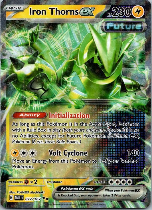 Pokemon Iron Thorns ex 077/167 Double Rare NM