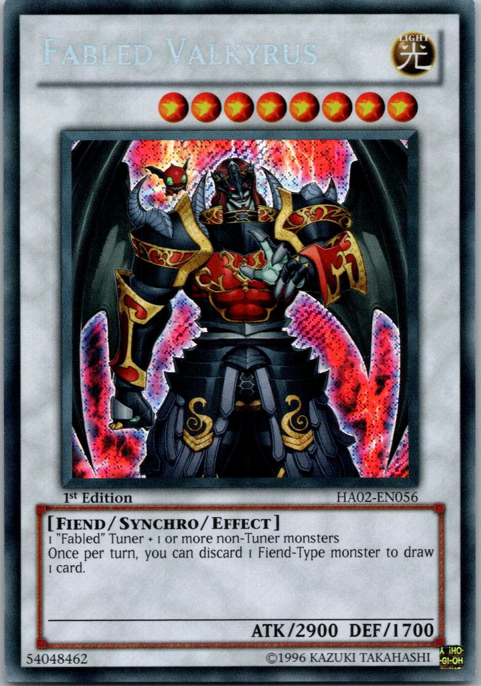 Yugioh Fabled Valkyrus HA02-EN056 1st Edition Secret Rare NM