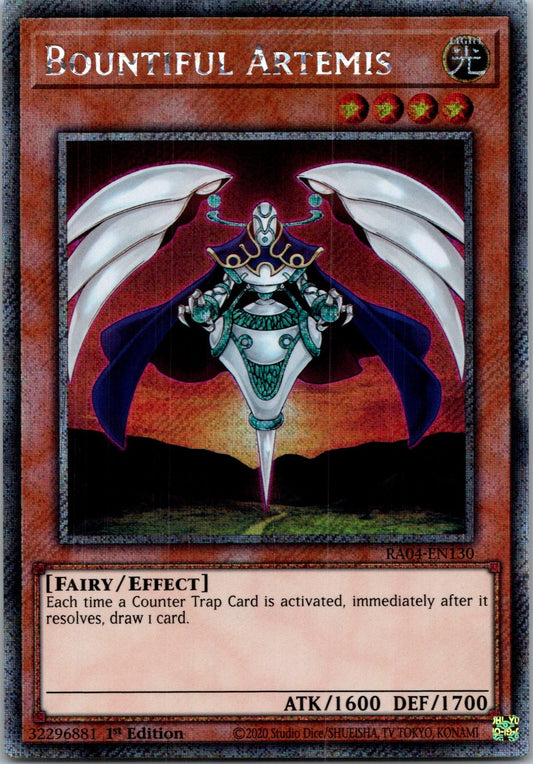 Yugioh Bountiful Artemis RA04-EN130 1st Edition Platinum Secret Rare NM
