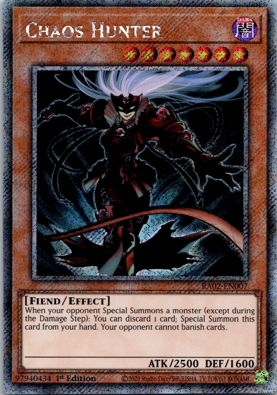 Yugioh Chaos Hunter RA02-EN007 1st Edition Platinum Secret Rare NM