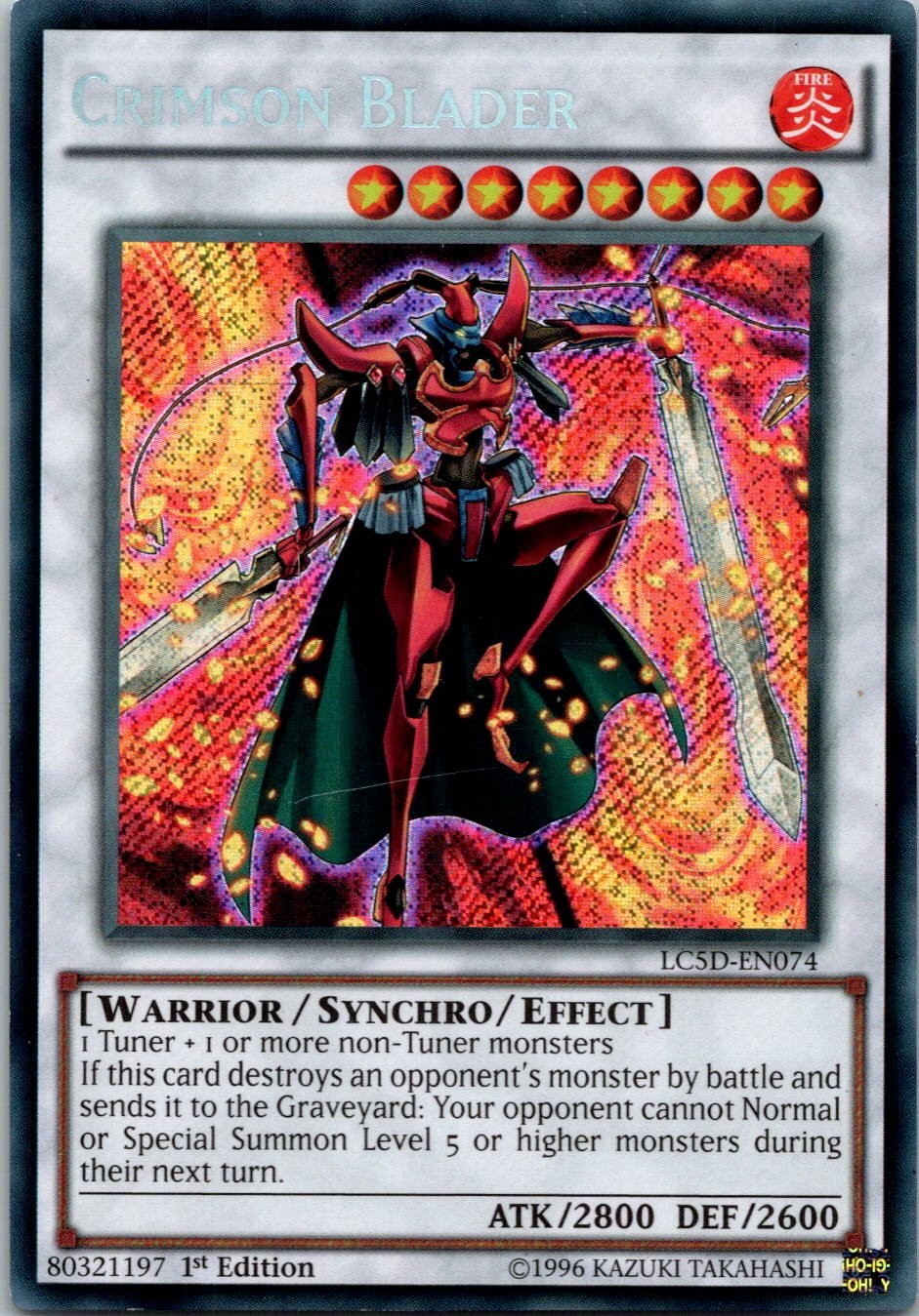 Yugioh Crimson Blader LC5D-EN074 1st Edition Secret Rare NM