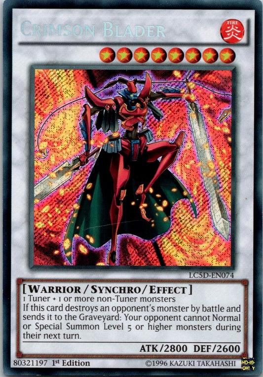 Yugioh Crimson Blader LC5D-EN074 1st Edition Secret Rare NM