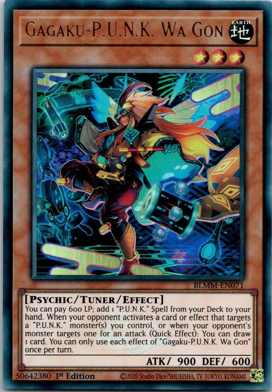 Yugioh Gagaku-P.U.N.K. Wa Gon BLMM-EN071 1st Edition Ultra Rare NM