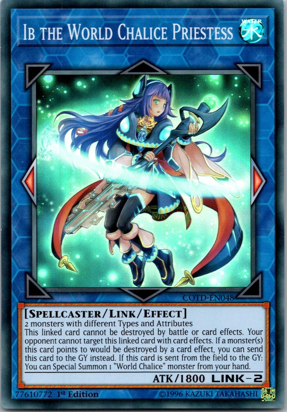 Yugioh Ib the World Chalice Priestess COTD-EN048 1st Edition Super Rare NM