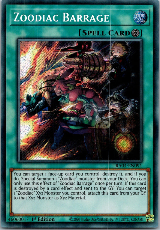 Yugioh Zoodiac Barrage (Secret Rare) RA04-EN091 1st Edition Secret Rare NM