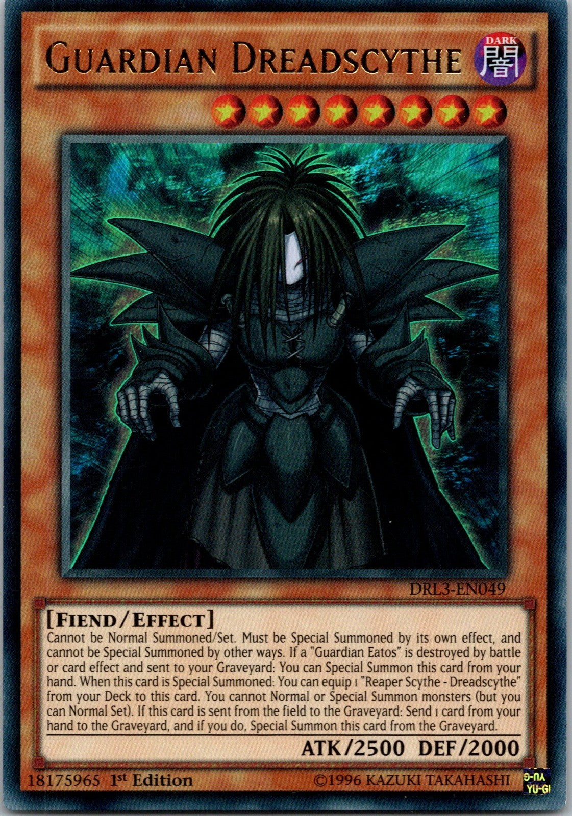 Yugioh Guardian Dreadscythe DRL3-EN049 1st Edition Ultra Rare NM
