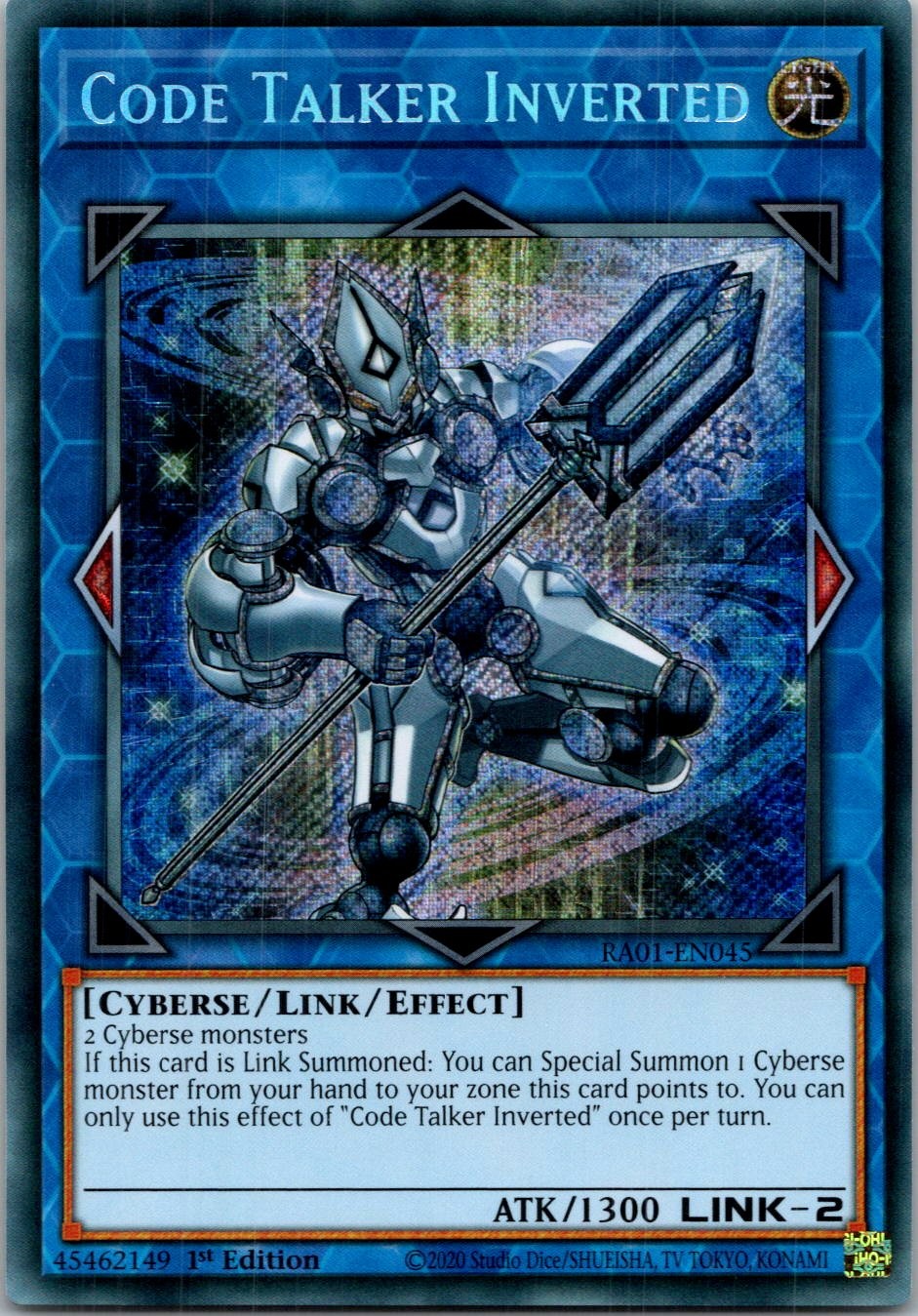 Yugioh Code Talker Inverted (Secret Rare) RA01-EN045 1st Edition Secret Rare NM