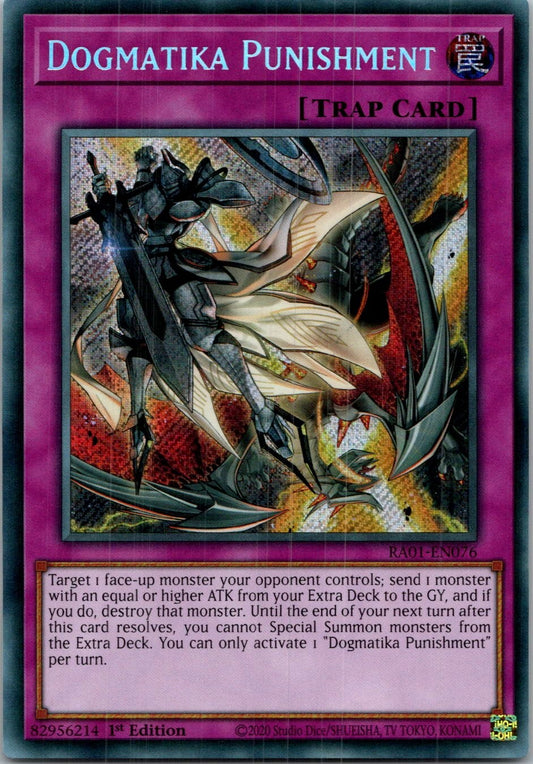 Yugioh Dogmatika Punishment (Secret Rare) RA01-EN076 1st Edition Secret Rare NM