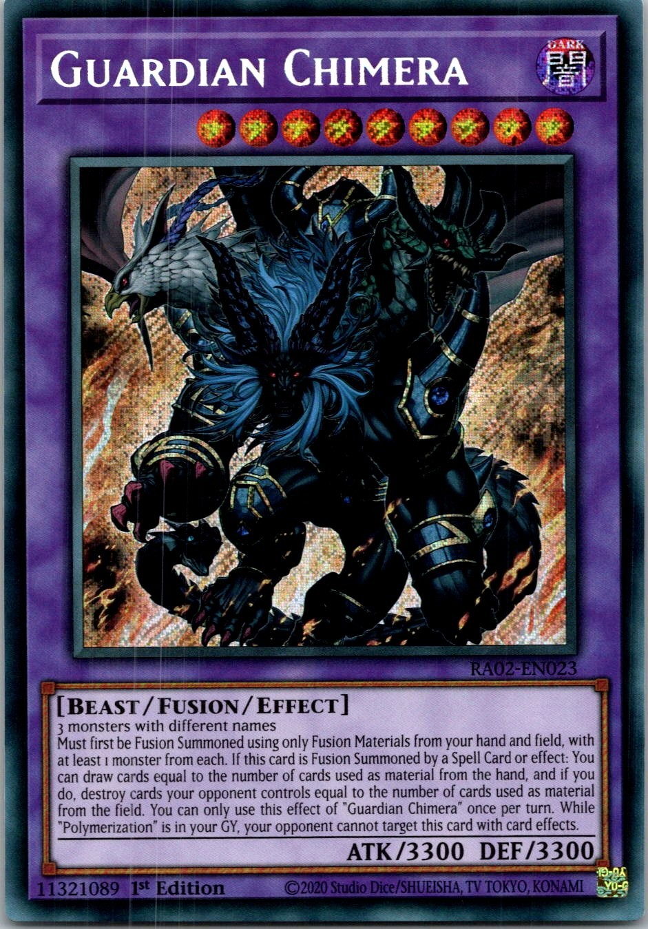Yugioh Guardian Chimera RA02-EN023 1st Edition Secret Rare NM