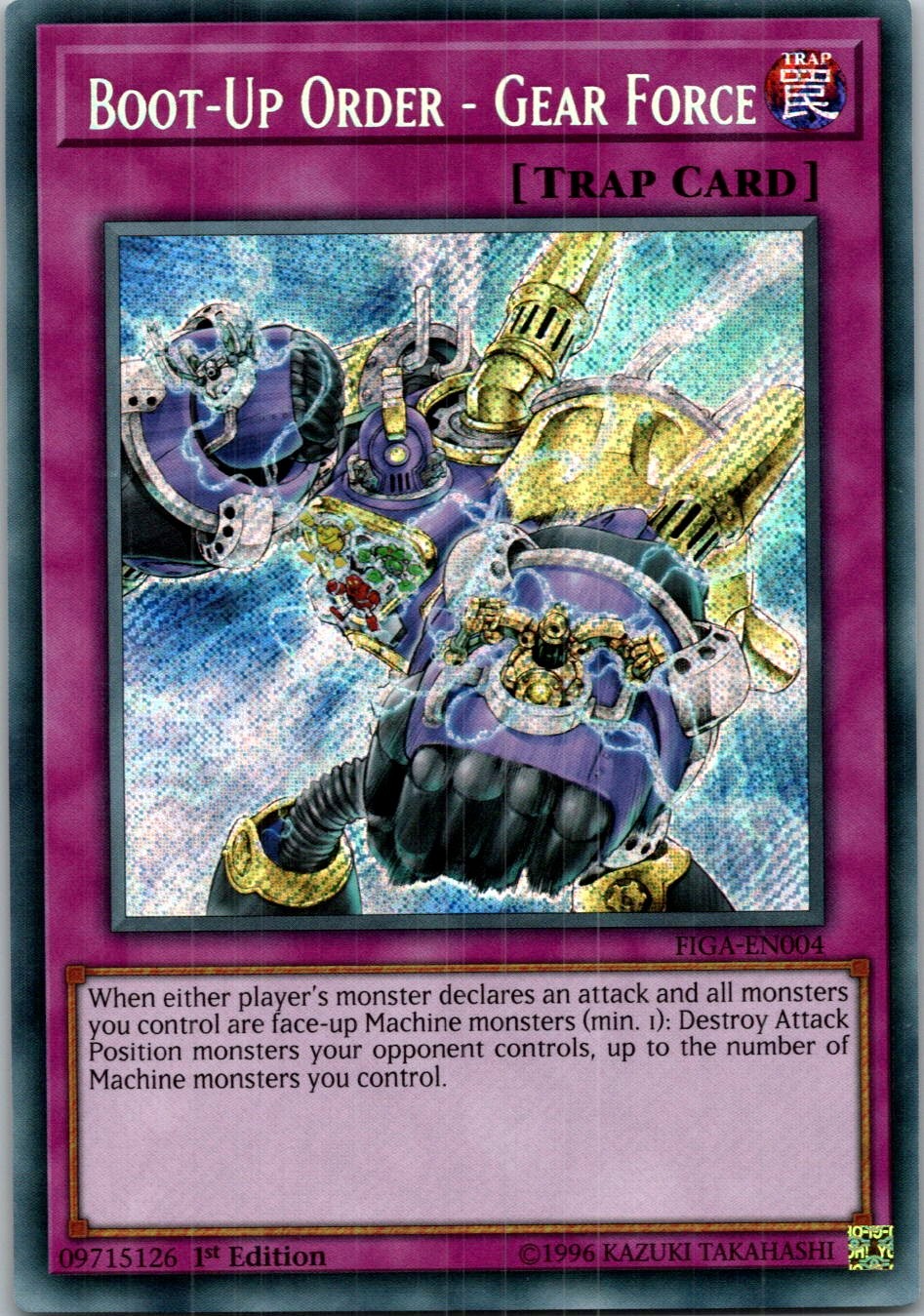 Yugioh Boot-Up Order - Gear Force FIGA-EN004 1st Edition Secret Rare NM