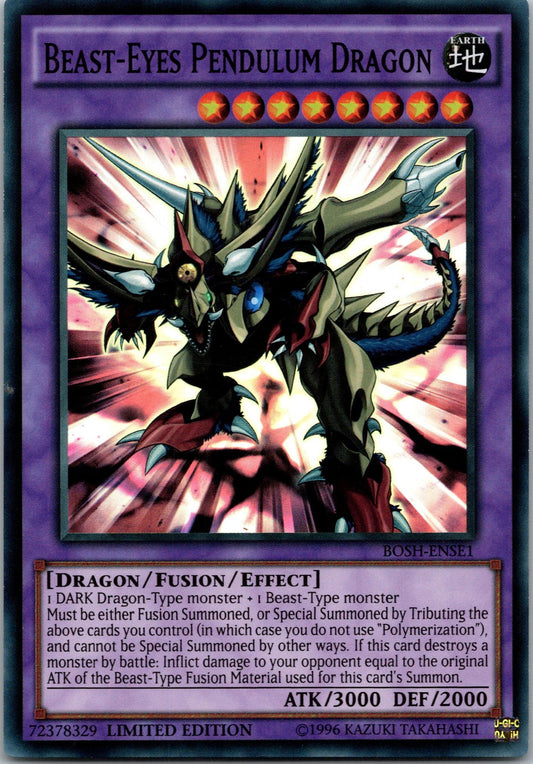 Yugioh Beast-Eyes Pendulum Dragon BOSH-ENSE1 Limited Edition Super Rare NM