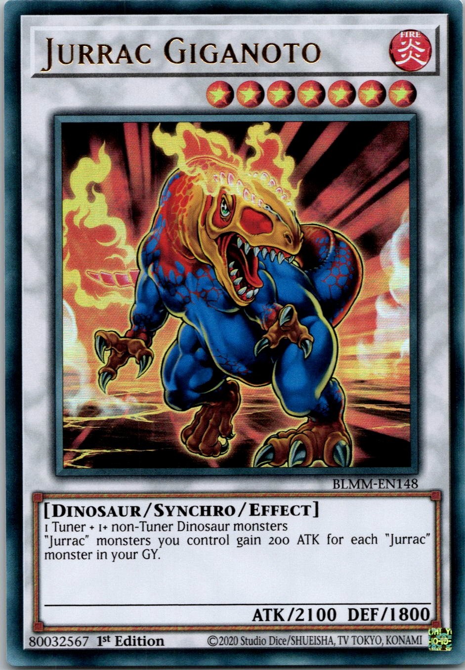 Yugioh Jurrac Giganoto BLMM-EN148 1st Edition Ultra Rare NM
