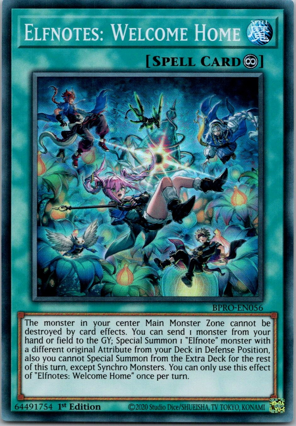 Yugioh Elfnotes: Welcome Home BPRO-EN056 1st Edition Super Rare NM