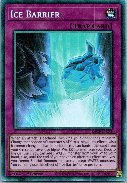 Yugioh Ice Barrier (PCR) RA01-EN071 1st Edition Prismatic Collector's Rare NM