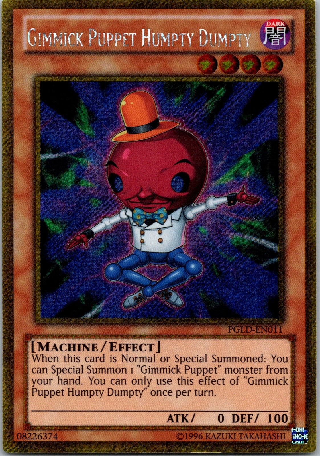 Yugioh Gimmick Puppet Humpty Dumpty PGLD-EN011 Gold Secret Rare NM