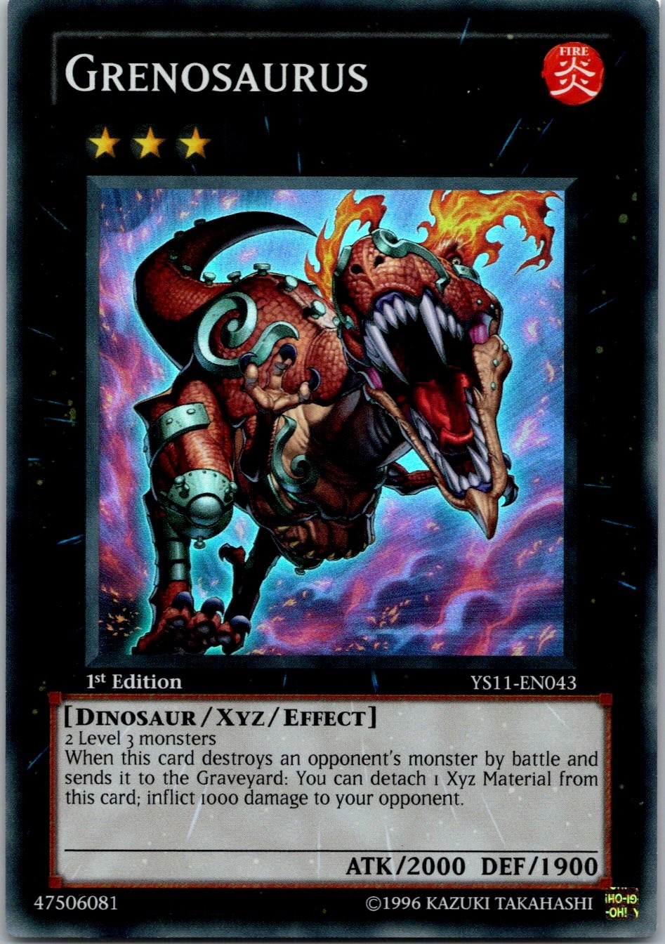 Yugioh Grenosaurus YS11-EN043 1st Edition Super Rare NM