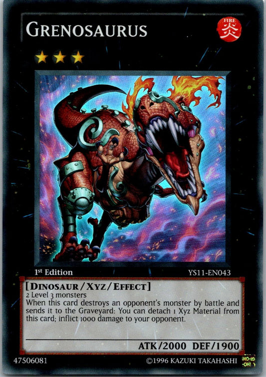 Yugioh Grenosaurus YS11-EN043 1st Edition Super Rare NM
