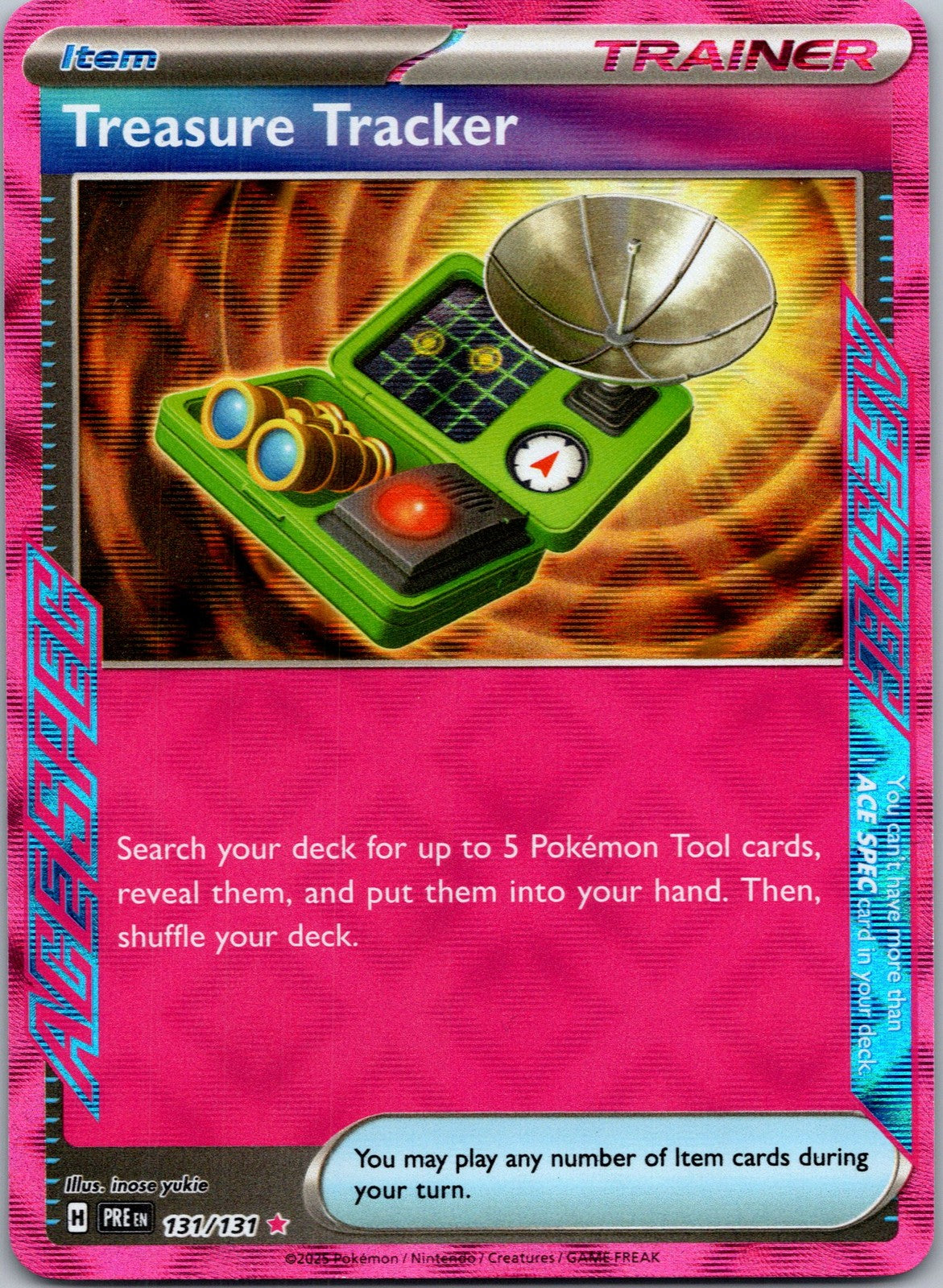 Pokemon Treasure Tracker 131/131 ACE SPEC Rare NM