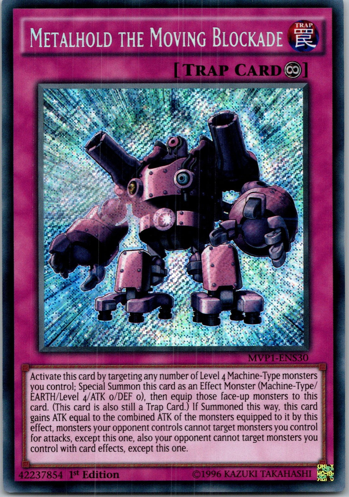 Yugioh Metalhold the Moving Blockade MVP1-ENS30 1st Edition Secret Rare NM