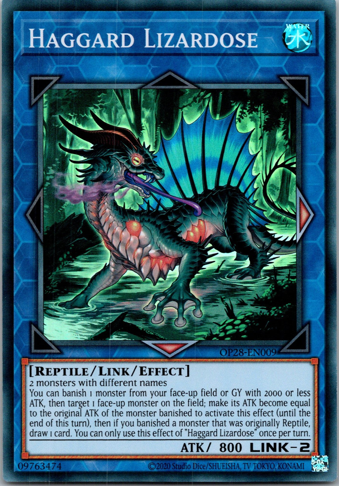 Yugioh Haggard Lizardose OP28-EN009 Super Rare NM