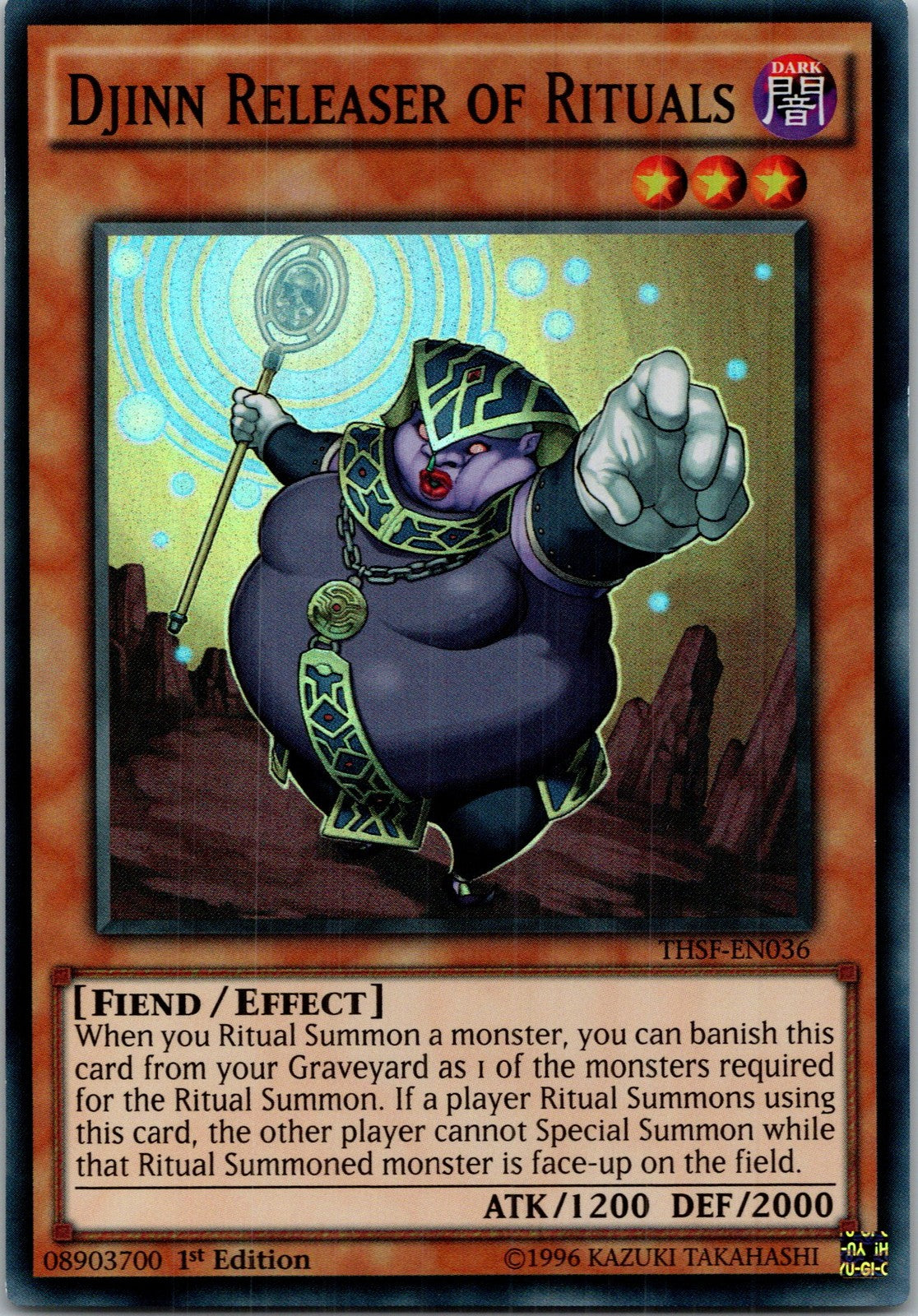 Yugioh Djinn Releaser of Rituals THSF-EN036 1st Edition Super Rare NM